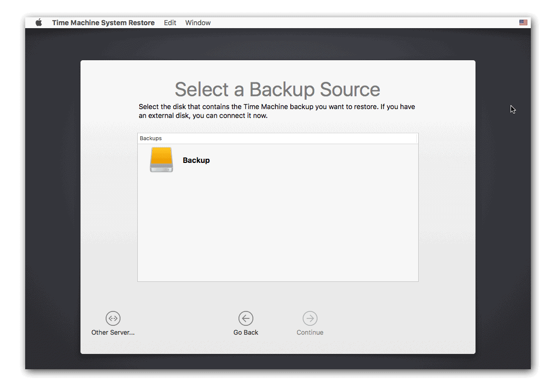 Select a Backup Source