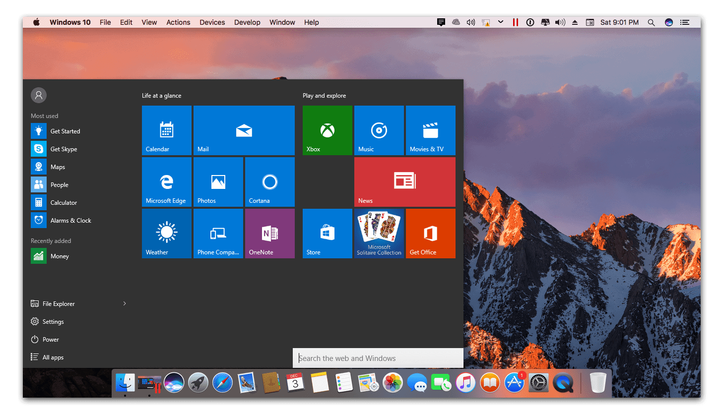 Windows 10 on macOS Sierra