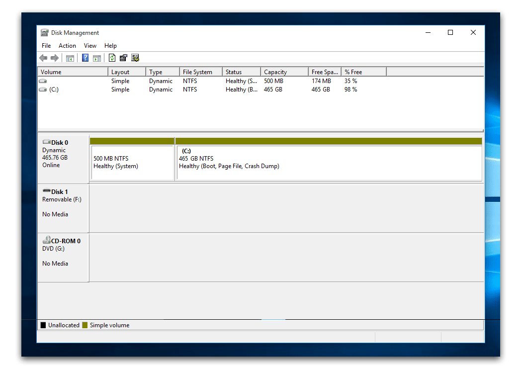 disk manager windows 10