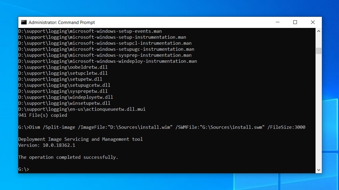 backup files using command prompt windows 10