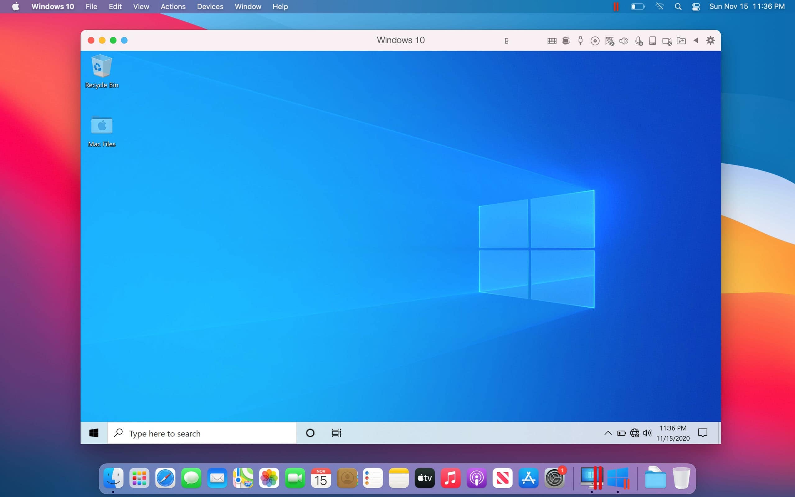 can you run plex on parallels desktop for mac