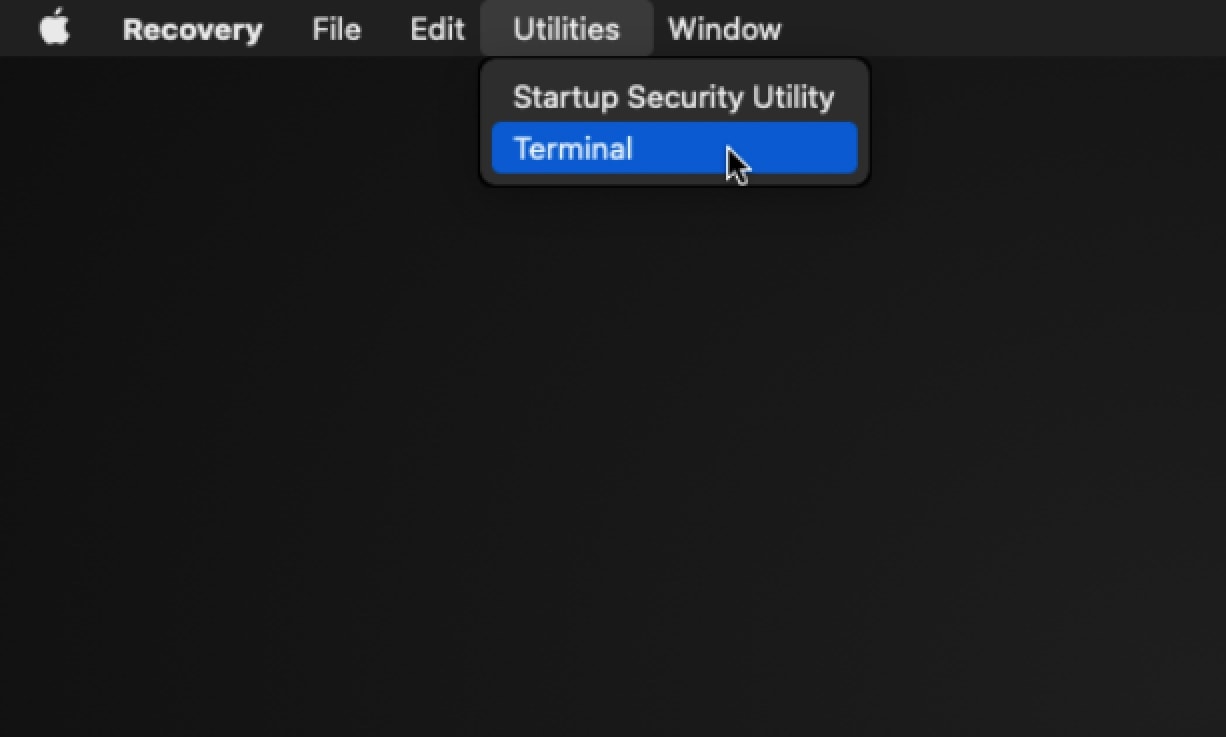 mac open terminal in recovery mode