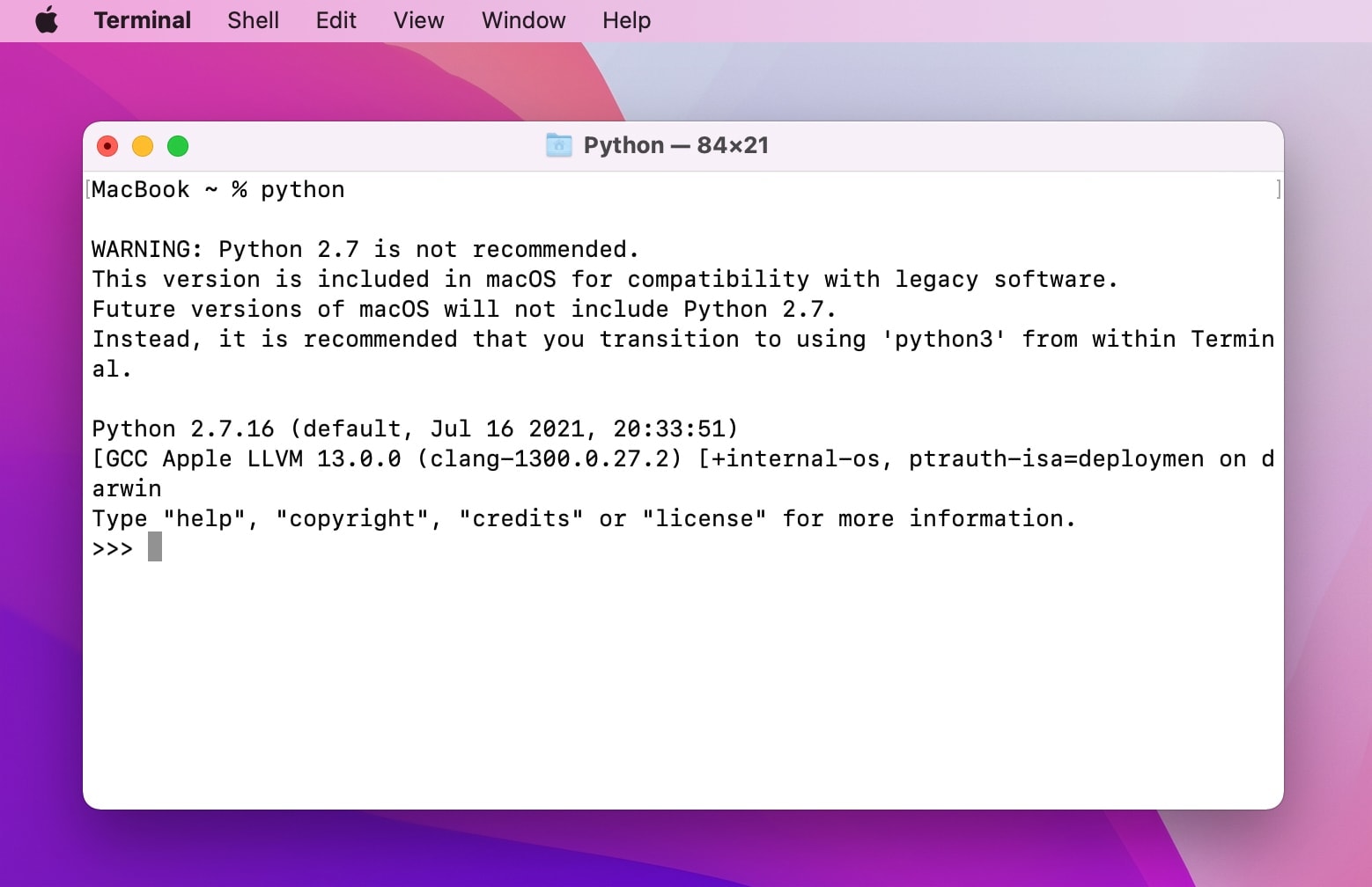 how to run python in terminal mac