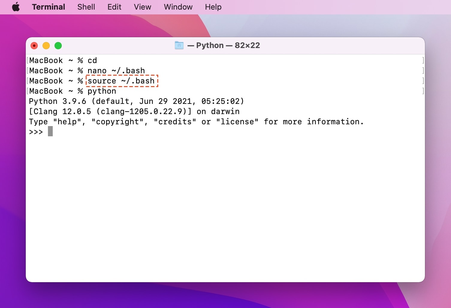 mac terminal edit file in python