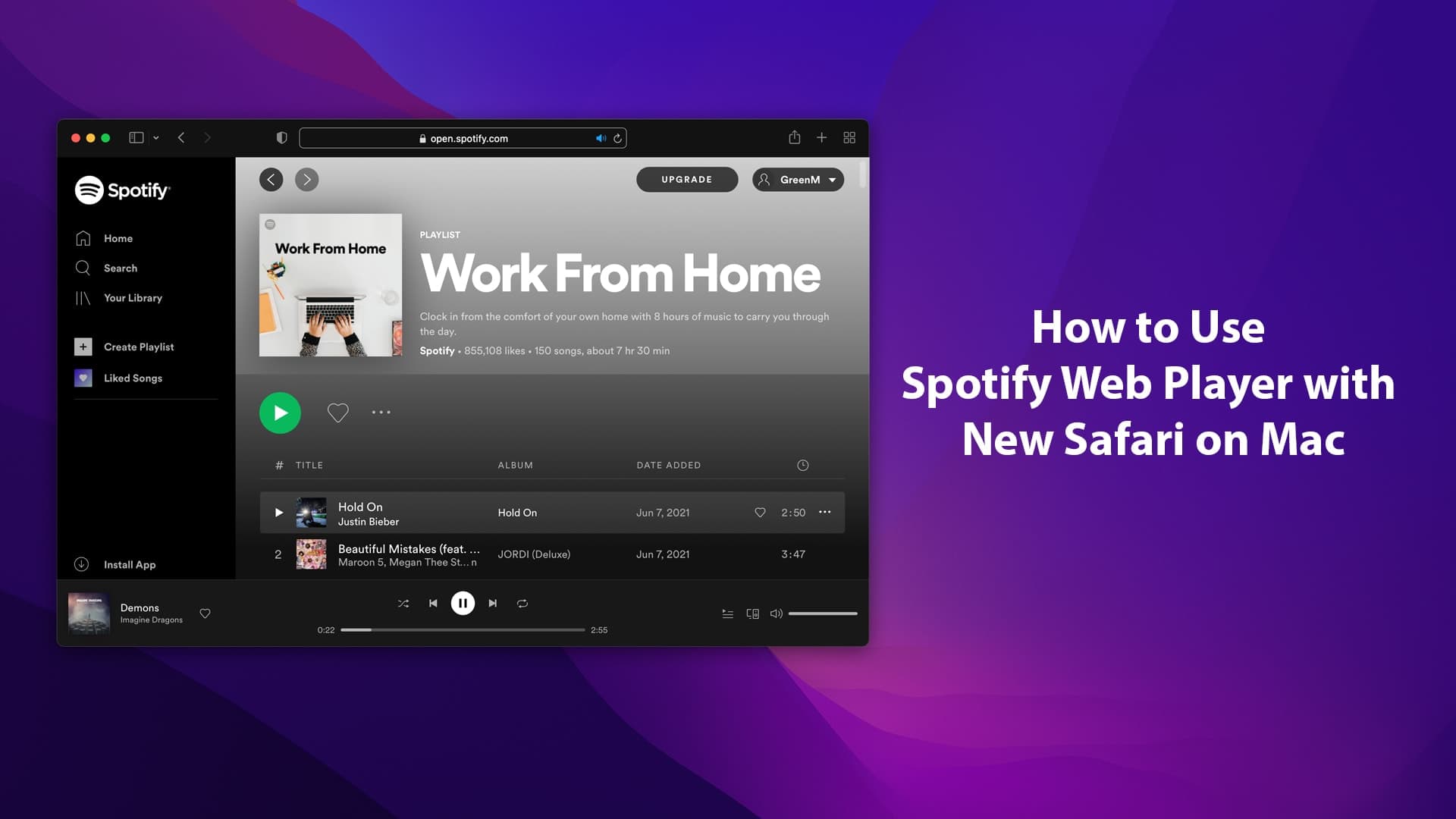 how to follow artist on spotify on mac