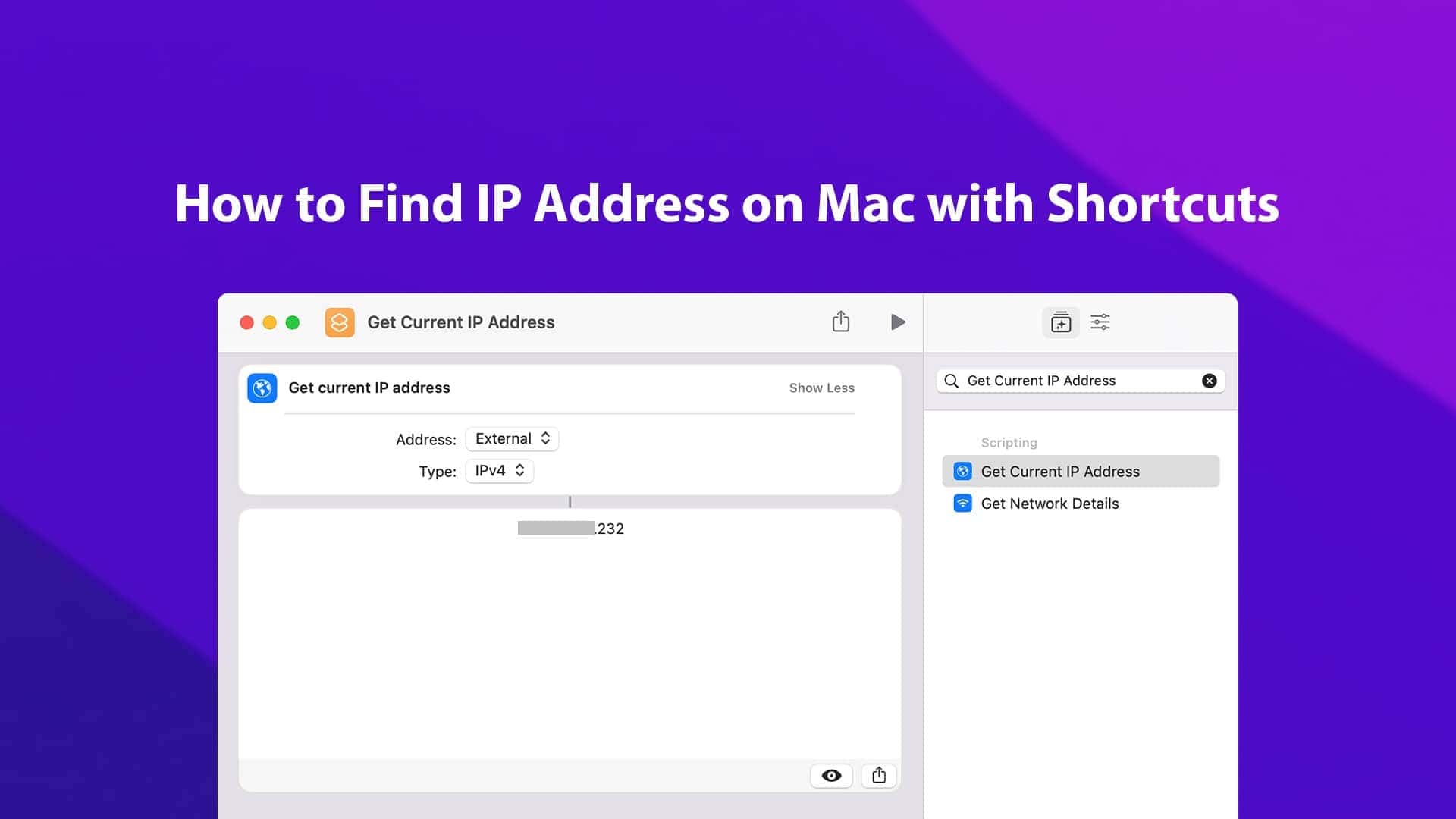 How to Find IP Address on Mac with Shortcuts App